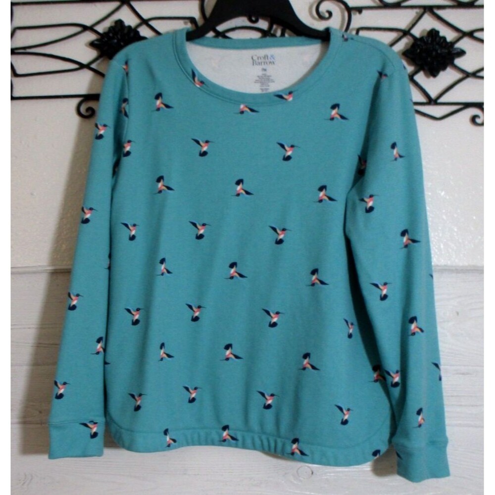 Croft & Barrow Women's Top Size PM Long Sleeve Multicolored Round Neck